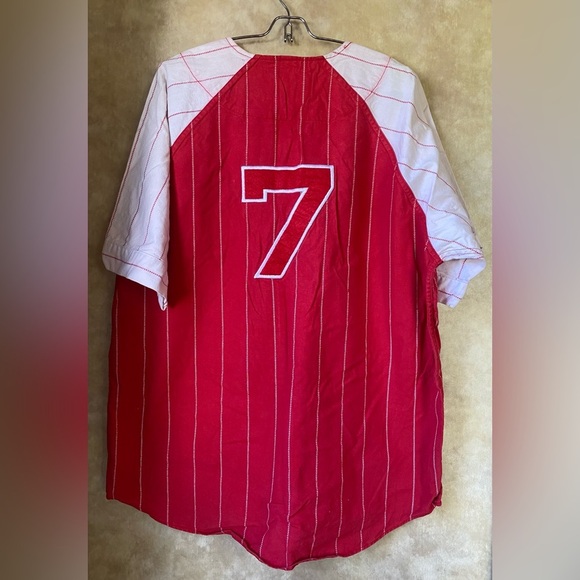 VTG MLB Texas Rangers Red White Jersey #7 Genuine Merchandise Mirage Large - Picture 2 of 11